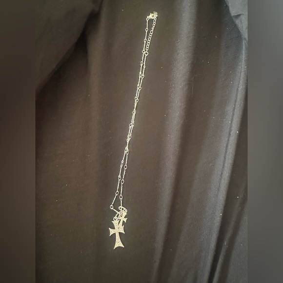 Double cross me Evry Jewels silver necklace - Picture 1 of 2